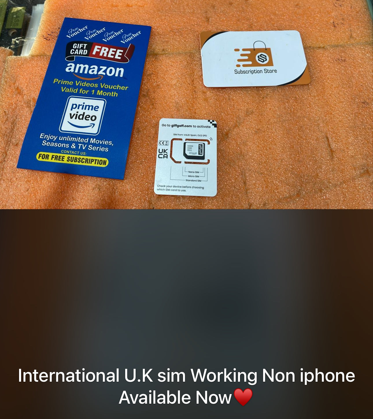 Giff gaff UK Original Sim 100% working in Pakistan | Call, internet, OTP, Signals Everything will work Regular price